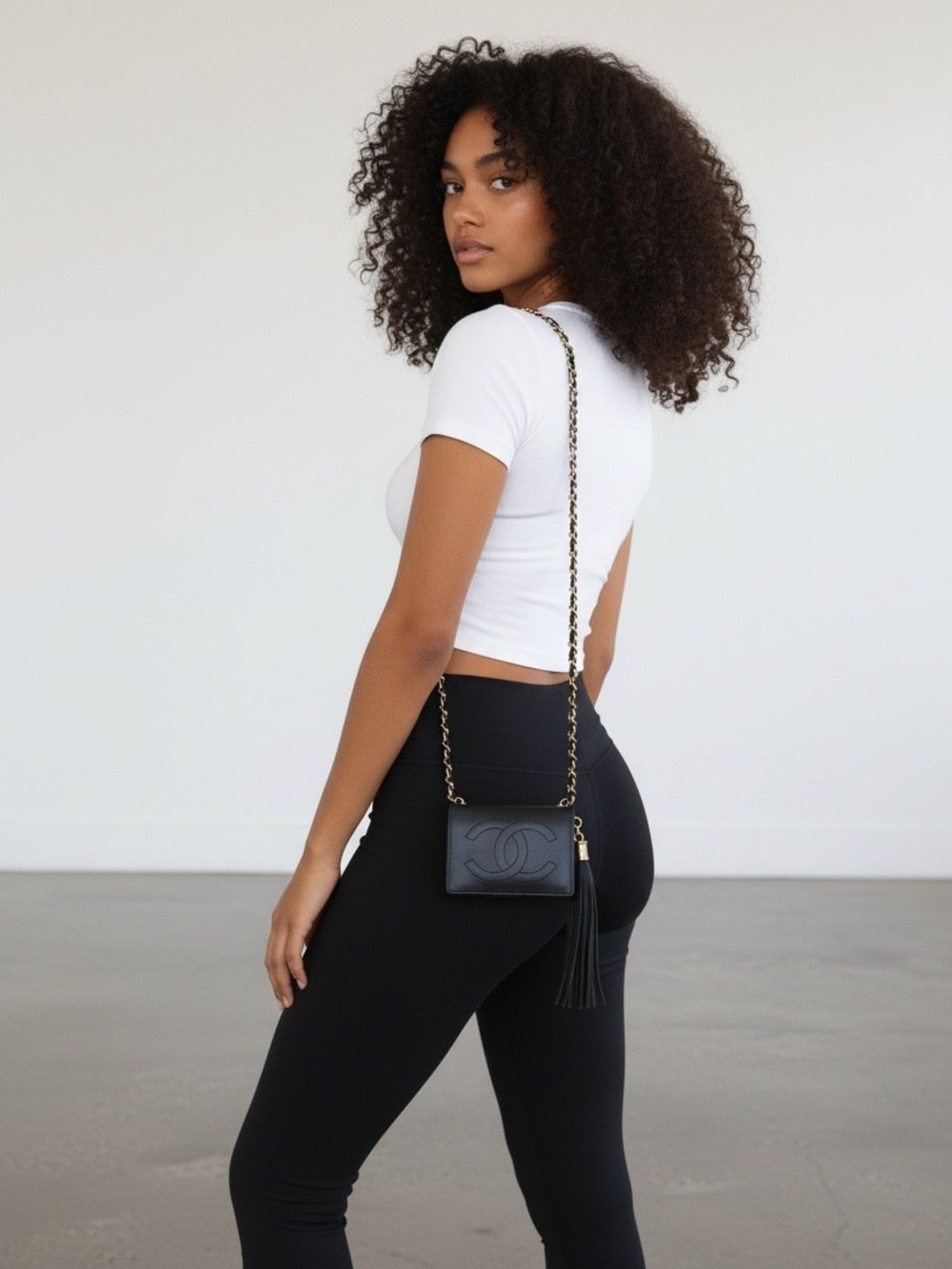 🖤Chanel Mini Timeless Wallet Chain Crossbody WOC style Lambskin Leather Black